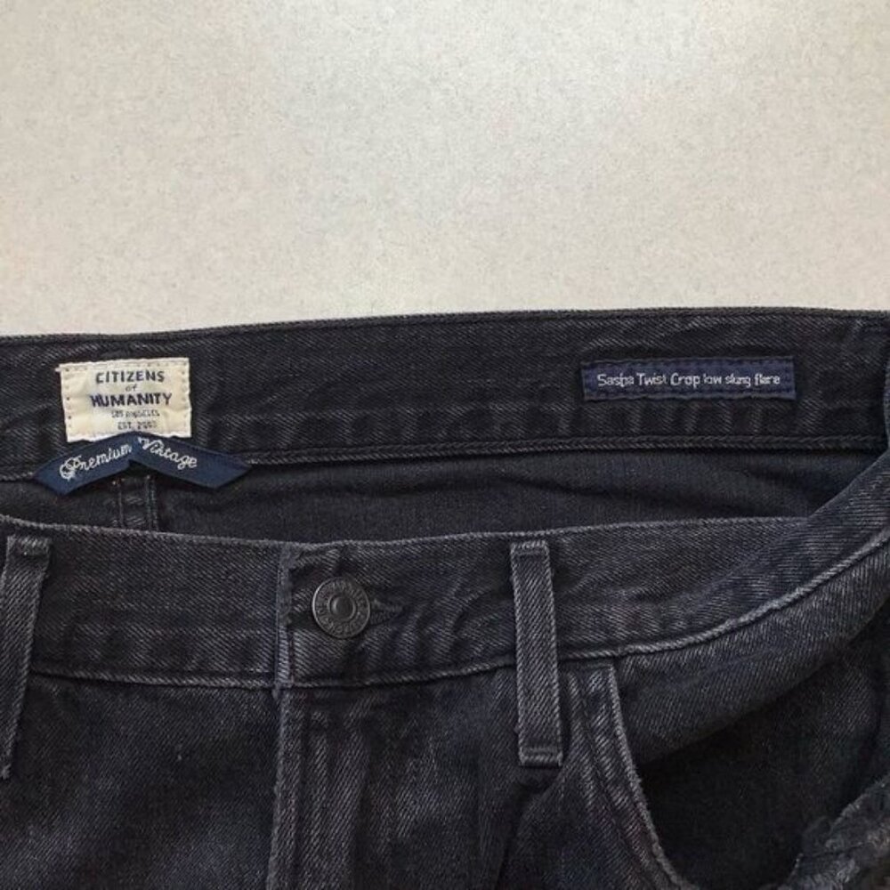 Citizens Of Humanity Sasha Twist Crop‎ Flare 27 Black Hawk NWT - Picture 5 of 7